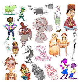 Characters collage